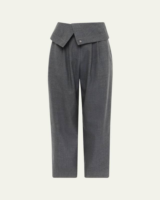 Fold Over Wool Trousers